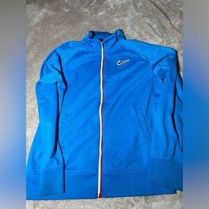 Nike Bright Blue Zip-Up Track Jacket with Red-White Trim